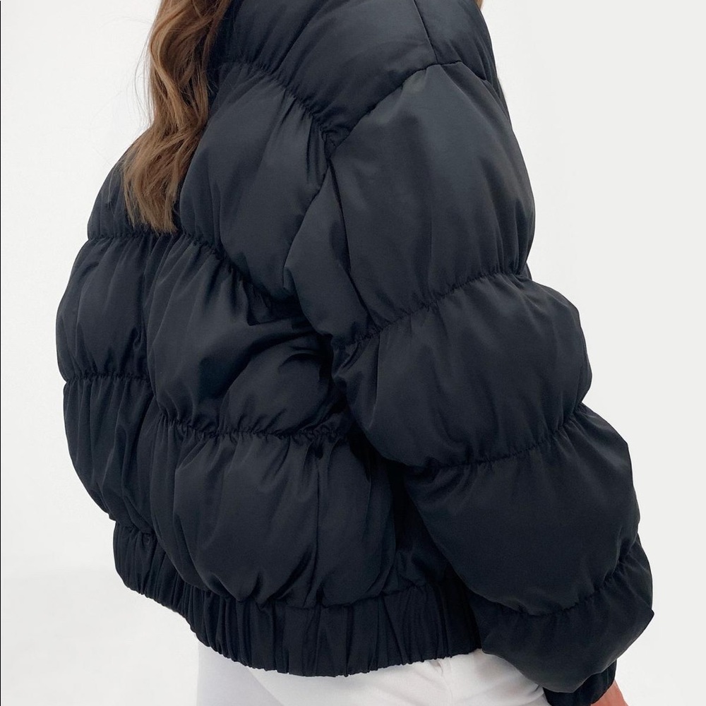 Missguided Black Ruched Puffer